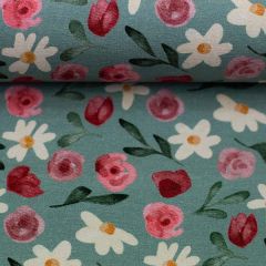 Jersey Lausemia Fleurs - Mint