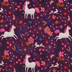 French Terry Jumping Unicorns - Violett