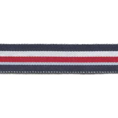 Ripsband 25mm gestreift - marine weiß rot hellblau