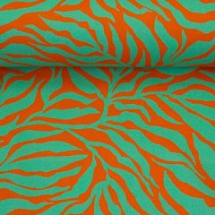 Viskose Medium Zebra Jungle by Bienvenido Colorido - Orange/Mint