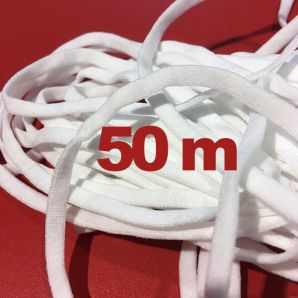 50 Meter - Soft Maskengummi 5mm - weiß