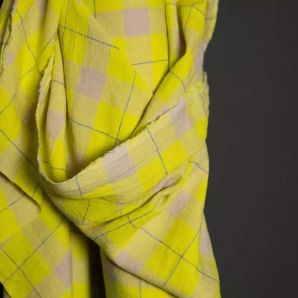 Merchant & Mills Linen Balmy Eve Check - Neon Yellow/Pale Yellow
