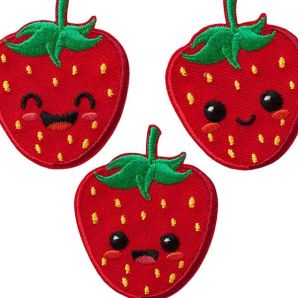Aufbügler Set Erdbeeren
