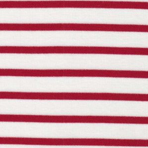 Bio Baumwoll Interlock Jersey Ahoi - Weiß/Rot