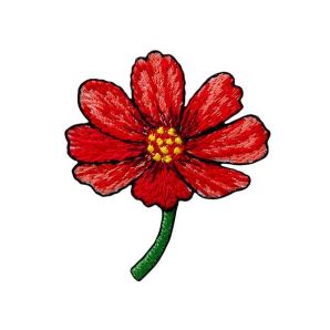 Aufbügler Blume mit Stiel - Rot