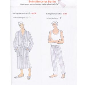 Schnittmuster Berlin - Herren Set - Bademantel Daniel & Pyjamahose Dean