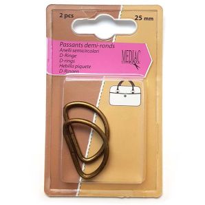 D-Ring 2er Set 2,4cm - Bronze matt