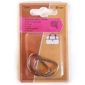 D-Ring 2er Set 2,4cm - Silber