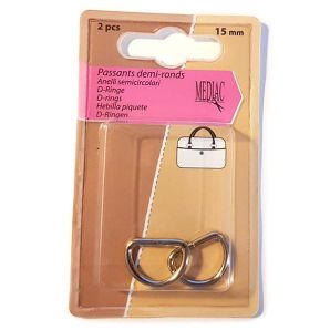 D-Ring 2er Set 1,5cm - Silber