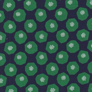 Reststück Echino Lawn Mini Mellow - Dunkelblau/Grün