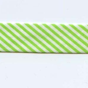 Schrägband 20mm Streifen - Weiss/Grün