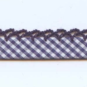 Schrägband 10mm Spitze Vichy - Dunkelblau