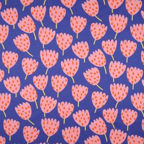 Fine Poplin Tulips - Blau