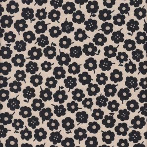 Reststück Flower Mini Blossom - Creme/Schwarz