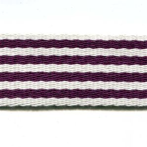 Gurtband Streifen 38mm - Violett/Creme