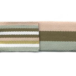 Gurtband 40mm - Streifen Grün/Braun/Beige
