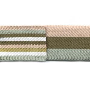 Gurtband 40mm - Streifen Oliv/Mint/Beige