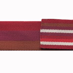 Gurtband 40mm - Streifen Rot/Creme/Braun