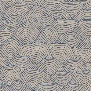 Reststück 2.Wahl Deko Hand Drawn Waves - Blau