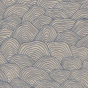 Reststück 2.Wahl Deko Hand Drawn Waves - Blau
