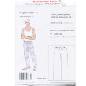 Schnittmuster Berlin - Herren Pyjamahose Dean