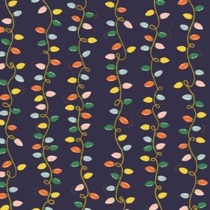 Holiday Lights - Navy metallic