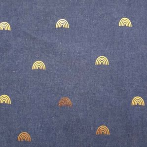 Reststück Jeans Light golden Rainbow - Mittelblau