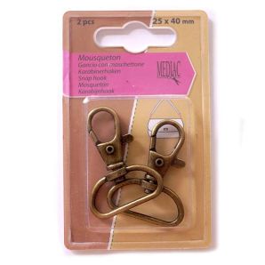 Karabiner 2er Set 2,4cm - Bronze matt