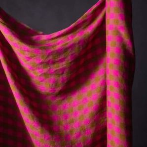 Reststück Merchant & Mills Linen Check - Rhubarb Toffee