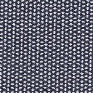 Reststück Popeline kleine Muscheln - Marineblau
