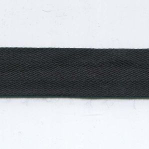 Köperband fein 20mm - Schwarz