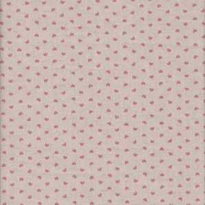 Leinen Baumwolle Tuvi Herzchen - natur/rosa