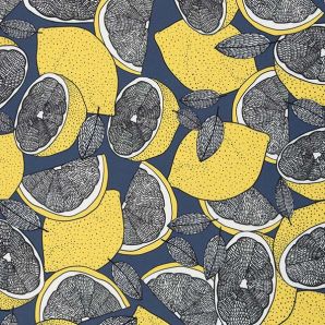 Viskose Medium Lemonade by Bienvenido - Jeansblau/Gelb