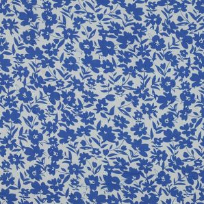 Lochstickerei Baumwolle Blumen - Blau/Cremeweiß