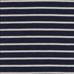 French Terry Maritime Stripes - Navy/Creme