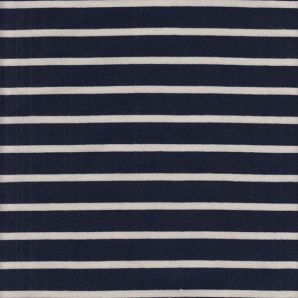 French Terry Maritime Stripes - Navy/Creme