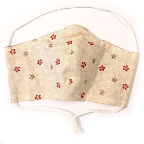Mund-Nasen-Maske - Wakayama Flower - Creme