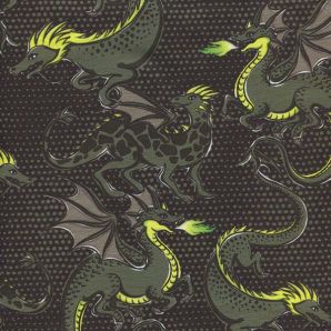 Reststück French Terry Mystic Dragons Groß