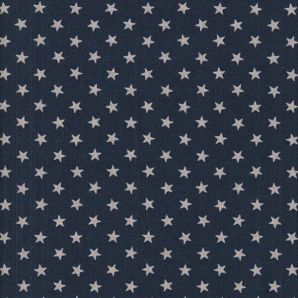 Reststück Natural Star Glitzer - dunkelblau/Silber