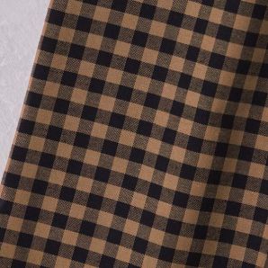 Organic Gingham Cotton - Black / Camel