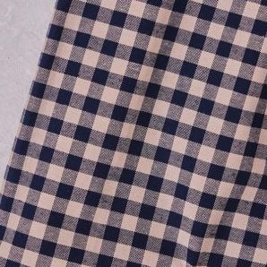 Organic Gingham Cotton - Indigo Night / Dune