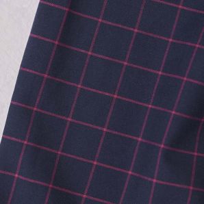 Organic Grid Cotton - Indigo Night / Fuchsia