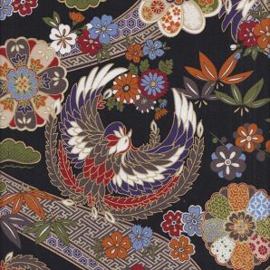 Phoenix Bird - Schwarz Golddruck