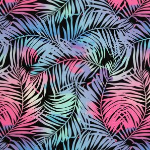 Polo Pique Palmtree - Schwarz/Pink
