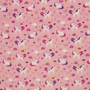 Popeline Magic Einhorn - Rosa