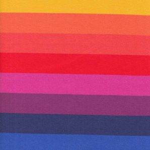 Reststück Jersey Rainbow Blockstreifen 30mm