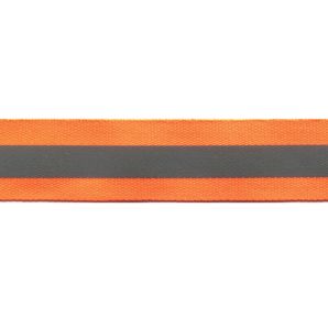 Reflektorband 25mm - Orange/Silber