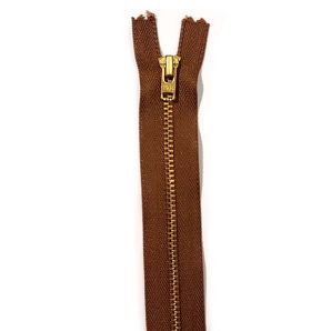 YKK Metallreißverschluss 14cm - Braun/Gold