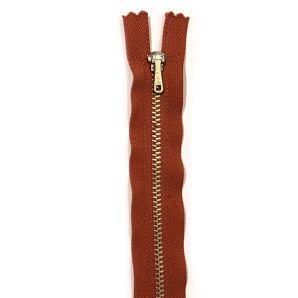 YKK Metallreißverschluss 14cm - Terracotta/Silber 