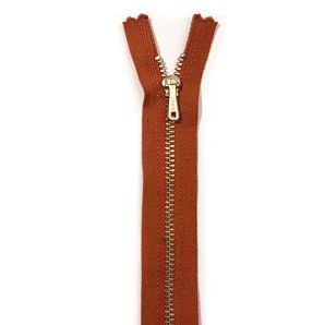 YKK Metallreißverschluss 14cm - Köper Terracotta/Silber 